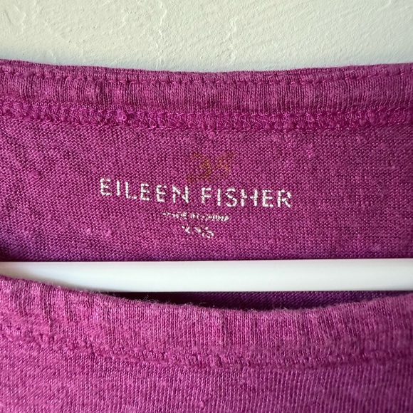 Eileen Fisher Magenta Short Sleeve Tee - Picture 4 of 4